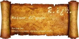 Reiser Ágnes névjegykártya
