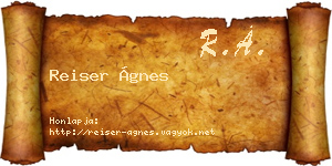 Reiser Ágnes névjegykártya
