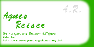 agnes reiser business card